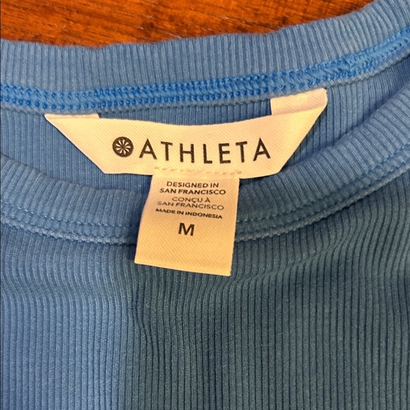 Athleta Light Blue Ribbed Tee - Picture 2 of 3